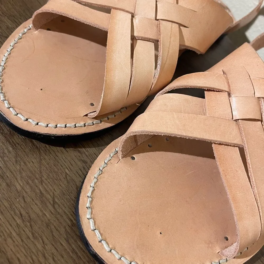 Alex Crane Men's Tan Leather Sandals